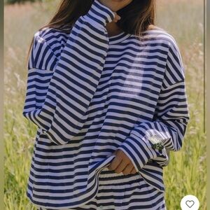NWT DAILY DR!LLS NAVY/WHITE COTTON STRIPED LONG SLEEVE- SOLD OUT!!!!